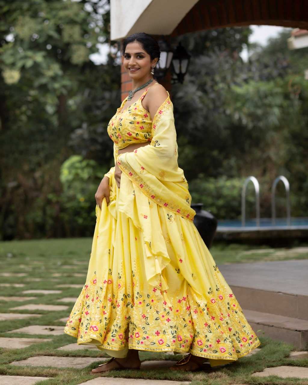 Chinon  Sequins Lehenga